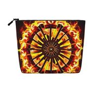 XZDCAL Turning the Flame - Bolsa de maquillaje de una sola capa con aspecto de lino con cremallera que garantiza tus necesidades diarias o de viaje, color negro, talla única, Black, Talla única