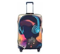 XZDCAL Una funda para maleta de equipaje Music Vibes. La funda no incluye la maleta en sí, White, S