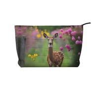 XZDCAL Una hermosa bolsa de maquillaje de pana de ciervo con un forro resistente para viajes y uso diario, color negro, talla única, Black, Talla única