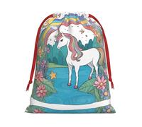 XZDCAL Unicorns by the river - Bolsa de almacenamiento de felpa con cordón para festivales y uso diario
