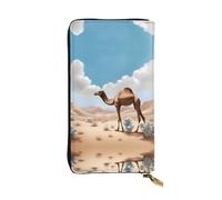 XZDCAL Walking Camel - Cartera larga de piel para niñas y mujeres con múltiples compartimentos, color negro, talla única, Black, Talla única