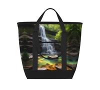 XZDCAL Waterfall Views - Bolsa térmica de gran capacidad para mujeres, comestibles, almuerzos y picnics, Negro -, Talla única
