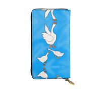 XZDCAL White Goose House - Cartera larga de piel para niñas y mujeres con múltiples compartimentos, color negro, talla única, Black, Talla única