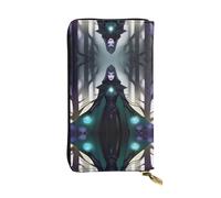 XZDCAL WraithsAndWitches - Cartera larga de piel para niñas y mujeres con múltiples compartimentos, color negro, talla única, Black, Talla única