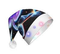 XZDDG Cosmic Stars - Sombrero de Navidad iluminado para adultos, decoración navideña de felpa para fiestas, festivales, eventos