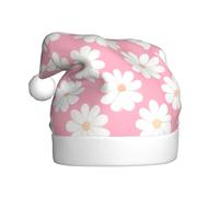 XZDDG Sombrero de Navidad con patrón de camelia para adultos, accesorio de disfraz de fiesta de vacaciones, gorro de Papá Noel