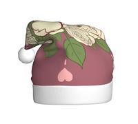 XZDDG Sombrero de Navidad de rosa blanca del amor para adultos, accesorio de disfraz de fiesta de vacaciones, gorro de Papá Noel