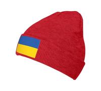 XZDDX Gorro de punto acrílico cálido de la bandera de Ucrania para mujer, suave y ligero, para deportes al aire libre y a la moda, rosso, Talla única