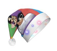 XZDDX Sombrero decorativo con luz de Navidad con iconos de la cultura pop para adultos - LED intermitente para fiestas navideñas