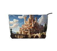 XZDHYZ Anime Castle Sky - Bolsa de cosméticos reutilizable, bonita y elegante bolsa multifuncional para viajes, uso diario y regalo, color negro, talla única, Black, Talla única
