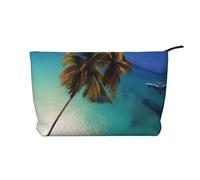XZDHYZ Beach Coconut Sunshine - Bolsa de cosméticos reutilizable, bonita y elegante bolsa multifuncional para viajes, uso diario y regalo, color negro, talla única, Black, Talla única