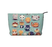 XZDHYZ Bolsa de cosméticos reutilizable con bonitos animales pequeños, bonita y elegante bolsa multifuncional para viajes, uso diario y regalo, color negro, talla única, Black, Talla única