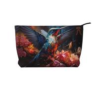 XZDHYZ Bolsa de cosméticos reutilizable con diseño de colibrí, bonita y elegante bolsa multifuncional para viajes, uso diario y regalo, color negro, talla única, Black, Talla única