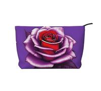 XZDHYZ Bolsa de cosméticos reutilizable con diseño de rosa fucsia, bonita y elegante bolsa multifuncional para viajes, uso diario y regalo, color negro, talla única, Black, Talla única