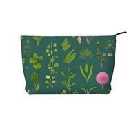 XZDHYZ Bolsa de cosméticos reutilizable con flores y plantas, bonita y elegante bolsa multifuncional para viajes, uso diario y regalo, color negro, talla única, Black, Talla única