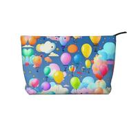 XZDHYZ Bolsa de cosméticos reutilizable con globos coloridos, bonita y elegante bolsa multifuncional para viajes, uso diario y regalo, color negro, talla única, Black, Talla única