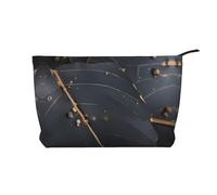 XZDHYZ Bolsa de cosméticos reutilizable con hojas de plantas encantadas, bonita y elegante bolsa multifuncional para viajes, uso diario y regalo, color negro, talla única, Black, Talla única