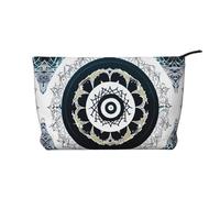 XZDHYZ Bolsa de cosméticos reutilizable con tótem redondo blanco y negro, bonita y elegante bolsa multifuncional para viajes, uso diario y regalo, color negro, talla única, Black, Talla única