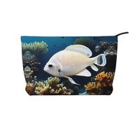 XZDHYZ Bolsa de cosméticos reutilizable de pez blanco y dorado, bonita y elegante bolsa multifuncional para viajes, uso diario y regalo, color negro, talla única, Black, Talla única