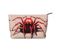 XZDHYZ Bonita bolsa de cosméticos reutilizable con diseño de araña roja, bonita y elegante bolsa multifuncional para viajes, uso diario y regalo, color negro, talla única, Black, Talla única