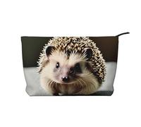 XZDHYZ Bonita bolsa de cosméticos reutilizable con diseño de erizo, bonita y elegante bolsa multifuncional para viajes, uso diario y regalo, color negro, talla única, Black, Talla única