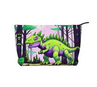 XZDHYZ Green Dinosaur - Bolsa de cosméticos reutilizable, bonita y elegante bolsa multifuncional para viajes, uso diario y regalo, color negro, talla única, Black, Talla única