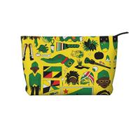 XZDHYZ Jamaican Elements - Bolsa de cosméticos reutilizable, bonita y elegante bolsa multifuncional para viajes, uso diario y regalo, color negro, talla única, Black, Talla única