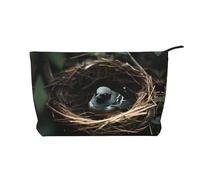 XZDHYZ Little Bird Nest - Bolsa de cosméticos reutilizable, bonita y elegante bolsa multifuncional para viajes, uso diario y regalo, color negro, talla única, Black, Talla única