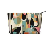XZDHYZ Mid-Century Modern Art - Bolsa de cosméticos reutilizable con diseño de gato, bonita y elegante bolsa multifuncional para viajes, uso diario y regalo, color negro, talla única, Black, Talla
