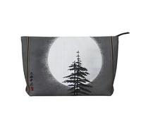 XZDHYZ Moon Pine Tree - Bolsa de cosméticos reutilizable, bonita y elegante bolsa multifuncional para viajes, uso diario y regalo, color negro, talla única, Black, Talla única