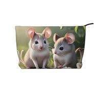 XZDHYZ Mouse in Love - Bolsa de cosméticos reutilizable, bonita y elegante bolsa multifuncional para viajes, uso diario y regalo, color negro, talla única, Black, Talla única