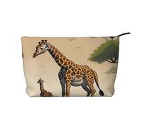 XZDHYZ Neceser reutilizable con diseño de jirafa para madre e hijo, bonita y elegante bolsa multifuncional para viajes, uso diario y regalo, color negro, talla única, Black, Talla única