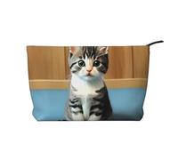 XZDHYZ Neceser reutilizable para dormitorio, diseño de gatito, bonita y elegante, multifuncional, para viajes, uso diario y regalo, color negro, talla única, Black, Talla única