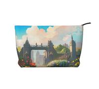 XZDHYZ Outside the Castle Gate - Bolsa de cosméticos reutilizable, bonita y elegante bolsa multifuncional para viajes, uso diario y regalo, color negro, talla única, Black, Talla única