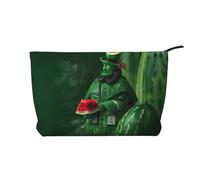 XZDHYZ Patrick Watermelon Festival - Bolsa de cosméticos reutilizable - Bonita y elegante bolsa multifuncional para viajes, uso diario y regalo, color negro, talla única, Black, Talla única
