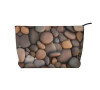 XZDHYZ Pebbles in the Beach - Bolsa de cosméticos reutilizable, bonita y elegante bolsa multifuncional para viajes, uso diario y regalo, color negro, talla única, Black, Talla única