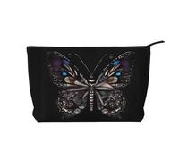 XZDHYZ Science Butterfly - Bolsa de cosméticos reutilizable, bonita y elegante bolsa multifuncional para viajes, uso diario y regalo, color negro, talla única, Black, Talla única