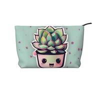 XZDHYZ Smiling Suculents - Bolsa de cosméticos reutilizable, bonita y elegante bolsa multifuncional para viajes, uso diario y regalo, color negro, talla única, Black, Talla única