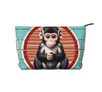 XZDHYZ The Silent Monkey - Bolsa de cosméticos reutilizable, bonita y elegante bolsa multifuncional para viajes, uso diario y regalo, color negro, talla única, Black, Talla única