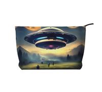 XZDHYZ UFO Landing - Bolsa de cosméticos reutilizable, bonita y elegante bolsa multifuncional para viajes, uso diario y regalo, color negro, talla única, Black, Talla única