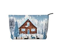 XZDHYZ Winter Fawn - Bolsa de cosméticos reutilizable, bonita y elegante bolsa multifuncional para viajes, uso diario y regalo, color negro, talla única, Black, Talla única