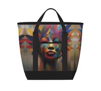 XZDLXJ A Artistic Expression - Bolsa de hombro aislada de gran capacidad para alimentos fríos y calientes, color negro, talla única, Black, Talla única