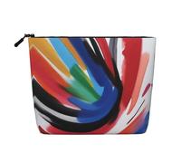 XZDLXJ A Brushstrokes - Bolsa de maquillaje de una sola capa resistente al agua con cremallera para tus necesidades diarias o de viaje, color negro, talla única, Black, Talla única