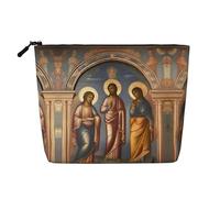 XZDLXJ a Divine Frescoes - Bolsa de maquillaje de una sola capa resistente al agua con cremallera para tus necesidades diarias o de viaje, color negro, talla única, Black, Talla única