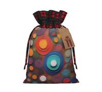 XZDLXJ Artistic Wonder - Bolsa de arpillera con cordón con tela a cuadros y etiqueta de papel kraft, Black, M