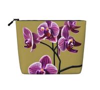 XZDLXJ Beautiful Orchids - Bolsa de maquillaje de una sola capa resistente al agua con cremallera para tus necesidades diarias o de viaje, color negro, talla única, Black, Talla única