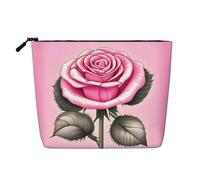 XZDLXJ Beautiful Pink Roses - Bolsa de maquillaje de una sola capa resistente al agua con cremallera para tus necesidades diarias o de viaje, color negro, talla única, Black, Talla única