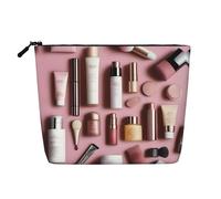 XZDLXJ Beauty Essentials - Bolsa de maquillaje de una sola capa resistente al agua con cremallera para tus necesidades diarias o de viaje, color negro, talla única, Black, Talla única