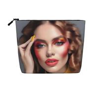 XZDLXJ Beauty Trends - Bolsa de maquillaje de una sola capa resistente al agua con cremallera para tus necesidades diarias o de viaje, color negro, talla única, Black, Talla única