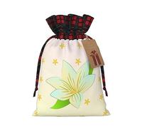 XZDLXJ Blooming Daffodils - Bolsa de arpillera con cordón y tela a cuadros y etiqueta de papel kraft